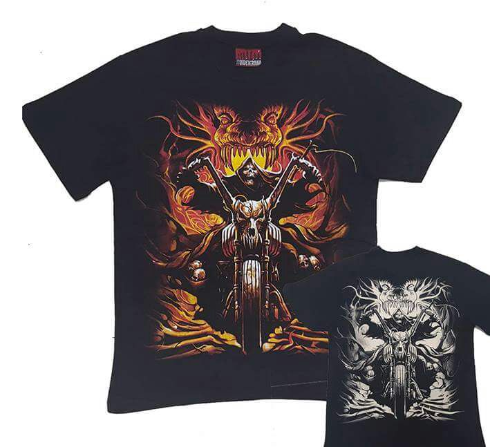 Men's T shirt Crew Neck Regular Fit Hell Rider
